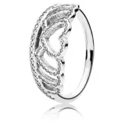 Pandora S925 With CZ Hearts Tiara Crown Ring 190958CZ-58 Size 8.5