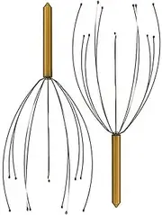 2 Pack Scalp Head Massager with 12 Fingers,Handheld Head Massage Tingler Scalp Head Scratcher for Hair Stimulation Body Relaxing (Golden)