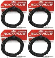 4 Rockville RCTT1610 10' 16 AWG 1/4" TS to 1/4" TS Pro Speaker Cable 100% Copper