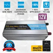 Elinz Pure Sine Wave Power Inverter 2500W/5000W 12V-240V AUS Plug Remote Control