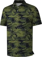 [ISEEGZ] Mens Golf Shirt Short Sleeve Funny Print Golf Polo Shirts for Men Lightweight Dry Fit Quick Dry Collared Golf Polos