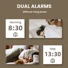 Beech Wood Digital Clock Dual Alarm Snooze USB Alarm Clock Table Thermometer Ele
