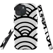 For iPhone 15 Case, Shielding Cover, Japanese Folk Waves