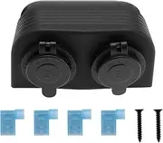 SING F LTD Cigarette Power Socket 12V-24V Dual Port Surface Mount Plug Socket Adapter Replacement Cigarette Lighter Outlet Splitter for Car Motorcycle Boat