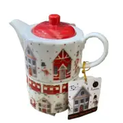 Tea For One , Teapot & Cup - Christmas Holiday - 15 Green Tea Pyramids