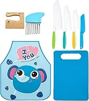 Kids Cookware Set, Kids Cooking Set - Kids Cooking Set Toddler Cookware | Kitchen Tools 8 Piece - Toddler Knife Set Real Cooking Cutters Cutting Board for Kids