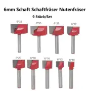 9PCS Bottom Cleaning Milling Cutter Router Bit Flat End CNC Surface Planing