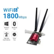 WiFi 6 1800Mbps Wireless BT 5.4 Dual Band Adapter PCI Express Win 10/11