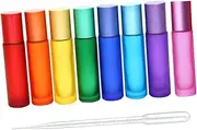 LALADEFIEE Travel Size Rollerball Bottles 8ml Small Glass Containers for Perfume Essential Oil Travel Storage Bottles Dropper Random Style