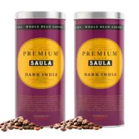 在飛比找momo購物網優惠-即期品【SAULA】頂級深印咖啡豆500g 2罐優惠組(10