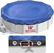 Premium Heavy-Duty Winter Pool Cover - Royal Blue, Extra Thick and Durable, Tear-Proof, UV-Resistant, Reinforced Edges, Easy Install, All-Season Protection for 18 Ft Round Above Ground Pools