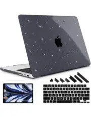 May Chen Case for MacBook Pro 14 Inch Black Glitter Sparkle with Keyboard Cover