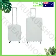 White Hard Case Set (2 Pieces) – Large 86L & Small 39L with 4 Spinner Wheels