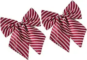 [Ipetboom] 2pcs Adjustable Graduation Bow Tie Red and White Striped Design Unisex Accessory for Men and Women for Graduation Photos and Celebrations