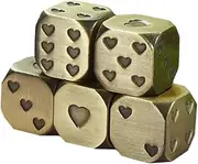 Vaguelly 5pcs Heart Dice Metal Rounded Corner Gaming Dice Fun Party Favor for Bars Family Gatherings Board Games
