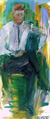 Portrait of John F Kennedy Painting by Elaine de Kooning Reproduction