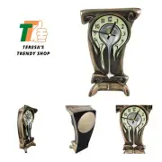 Art Nouveau 11 1/4" High Melting Bronze Table Clock