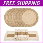 Versatile 6-Piece Placemats Set - Handcrafted Cotton and Burlap Table Protectors