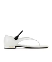Miu Miu Flat Thong Sandals 38.5,38 white