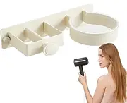 Wall Mount Hair Dryer Rack - Wall Mount Metal Hair Dryer Holder - Hair Straightener Rack with 15Kg Bearing Load, Blow Dryer Stand for Bathrooms