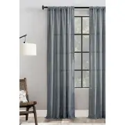Light Filtering Window Curtain Panel 63"L x 50"W Rod Pocket Anti Dust Blue Gray