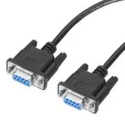 6.6 ft Null Modem Cable, DB9 Crossover Cable, 9 Pin Female to Female, Black