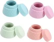 PAMINGONO Travel Size Silicone Makeup Containers Pcs Cream Jars Leakproof Lids for Skincare Products