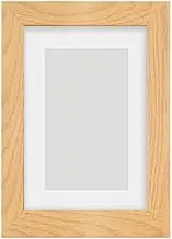 Alison Kingsgate Oak A4 Frame With Mount For A5 Size (14.8 x 21cm) - Modern Design Oak A4 Picture Frame With Mount with Safe Perspex Front & Wall Hanging Hooks - Handmade Frames