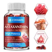 Astaxanthin 24mg-Heart & Joint Support, Vision Health-Ashwagandha,Grape Seed Oil