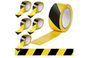 6x 30m Black Yellow Reflective Adhesive Safety Tape Warning Hazard Floor Marking 48mm Bulk Caution Label Sticker