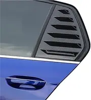 Auto Rear Tail Window Louver Shutter Side Vent Panel Cover Trim Compatible for VW Golf 8 MK8 2020-2023 Black/Carbon Fiber Accessories(Carbon Fiber Look)