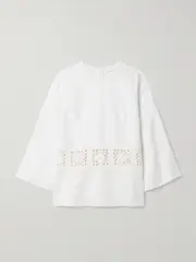 [Zimmermann] Zimmermann - Maxine Crochet-trimmed Cotton-piqué Top - White - 2 2 White