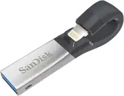 SanDisk 16 GB iXpand Flash Drive, Black/Silver (SDIX30C-016G-GN6N)