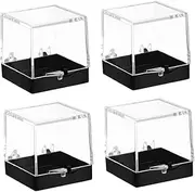 Healifty Mineral Collection Box 4pcs Display Case for Rocks Stone Storage Boxes Easy Identification Sturdy Plastic for Home