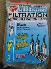 Genuine Hoover Type Y Allergen Micro Filtration Bags 3 Pack NEW