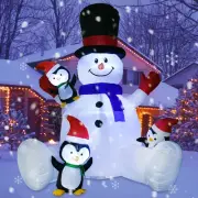Lighted Inflatable Snowman Christmas Outdoor Decoration - 8ft Blow Up Snowman...