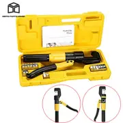 10T Hydraulic Crimper Crimping Tool Wire Battery Cable Lug Terminal W/ 8 Dies