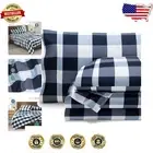 Twin XL Sheet Set in Gingham Blue - Hotel Quality Microfiber Comfort