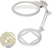 Large Magnifying Glass with Stand, Chof 2X 6X LED Lighted Magnifier Desk Lamp, Hands Free for Low Vision Reading, Jewelry Design, Needlework, Crafts, Study Stamps (Desktop)