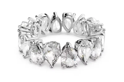 Swarovski - Vittore ring - Drop cut, White, Rhodium plated - Size: 55