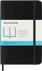 Classic Soft Cover Notebook - Dot Grid - Pocket - Black, (QP614)