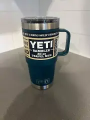 YETI Rambler 20oz Travel Mug in limited edition Agave Teal w/ Stronghold Lid