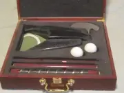 Golf Putter Practice Kit with Electronic Ball Return, 2 Balls & Wooden Case