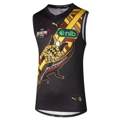 Richmond Tigers PUMA AFL Mens Indigenous Guernsey | Black/ Yellow by Sporting Ho