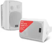 Wall Mount Bluetooth Home Speaker System - Active + Passive Pair, Wireless, Wate
