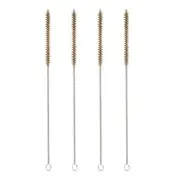 12" Wire Tube Brush, 4Pcs 0.4" Dia Brass Cleaning Brush, Brass Tone