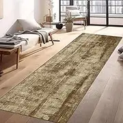 Runner Carpet 80x200cm Brown Hallway Narrow Runner Rug for Entryway Living Room Kitchen Floor Non-Slip Mat 100cm/1.5m/2m/300cm/350cm/4m/5m/6m Length(2ft×16.4ft/60×500cm)
