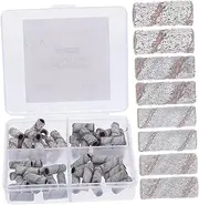 PACKOVE 60Pcs Nail Sanding Bands Durable Mandrel Bits for Nail Drill Grits for Professional Manicure Easy to Use for Nail Polish Removal and Grinding Portable