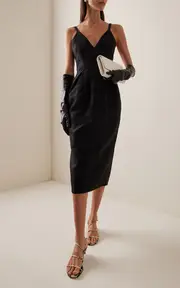 [Rosie Assoulin] Tulip-Waist Jacquard Midi Dress