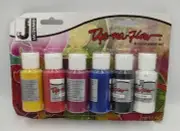 Jacquard Dye-na-Flow Paint 6 Color Paint Set For Paper, Leather and Wood